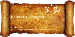 Weszely Zsanett névjegykártya